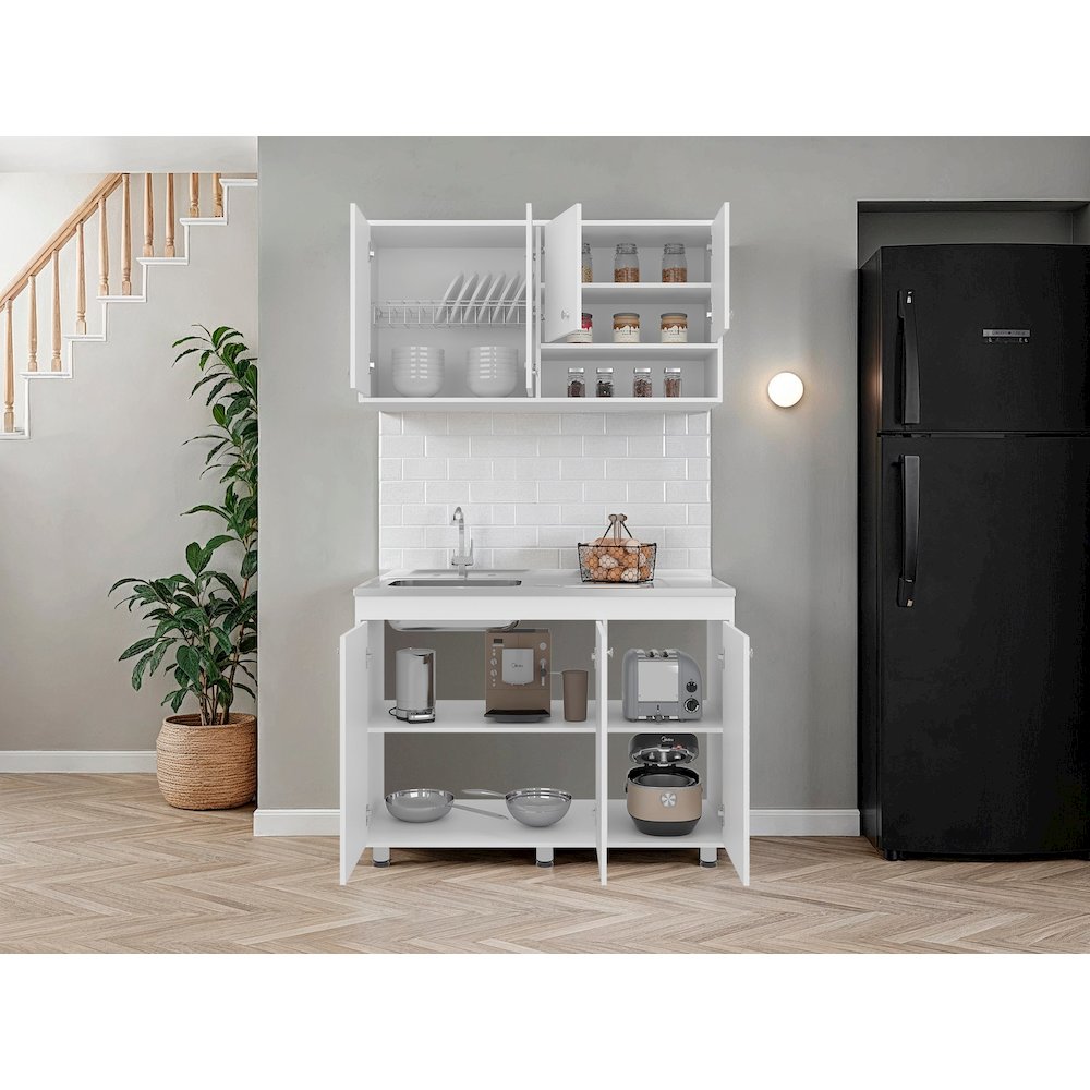 NAPOLEON Kitchen Furniture Set with Dishwasher and Upper Storage, White. Picture 4