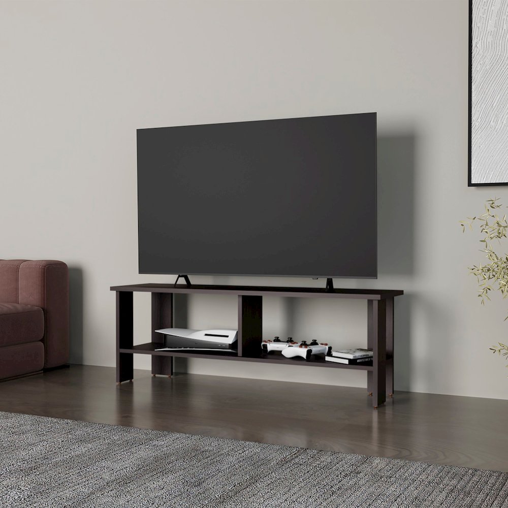 Cope TV Stand with Open Storage, TV Capacity 65", Wengue. Picture 3