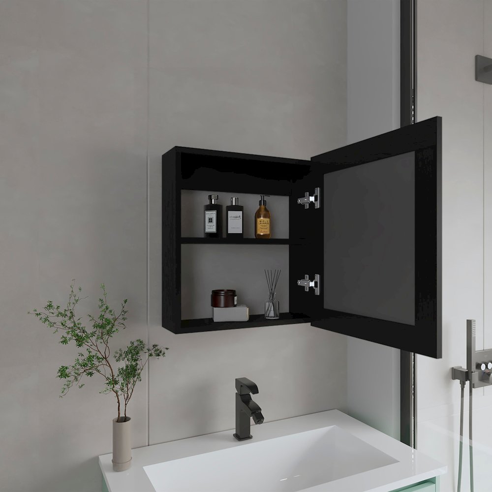 Payson Medicine Cabinet in Melamine With Included Mirror, Wenge. Picture 3