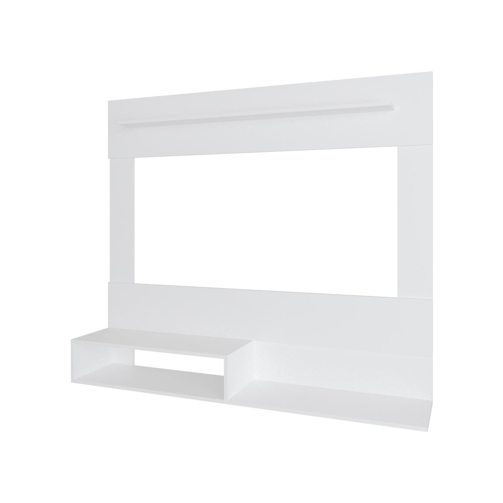 Irmo Wall-Mounted Entertainment Center with Shelves, White. Picture 1