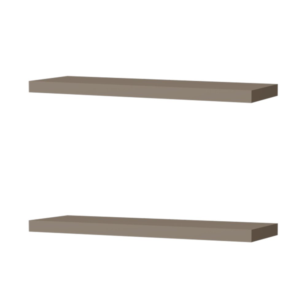 Iva Floating Shelf in Melamine x2, Taupe. Picture 1