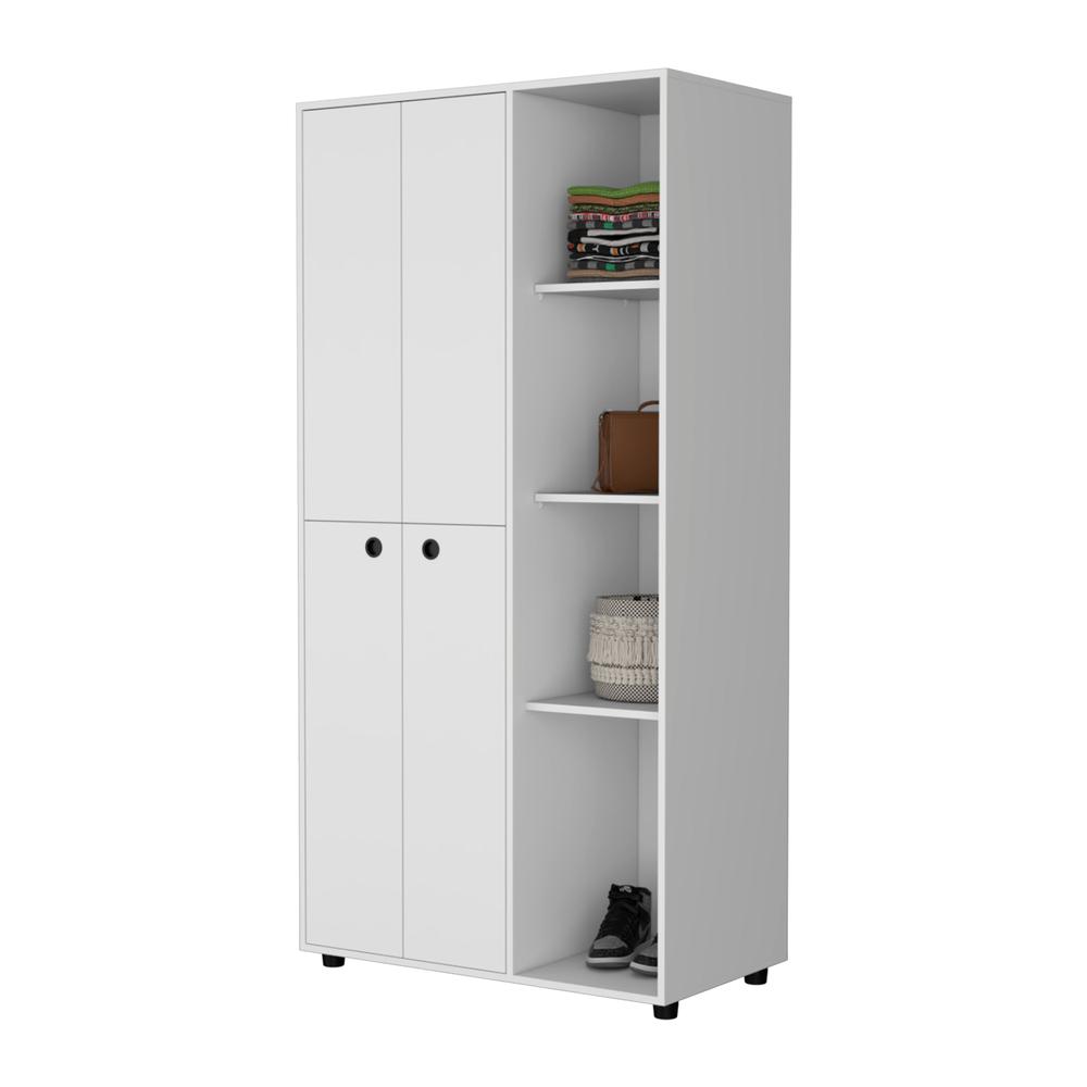 Bethel Armoire Closet with 1-Drawer, Storage Cabinets and Hanging Rods. Picture 6