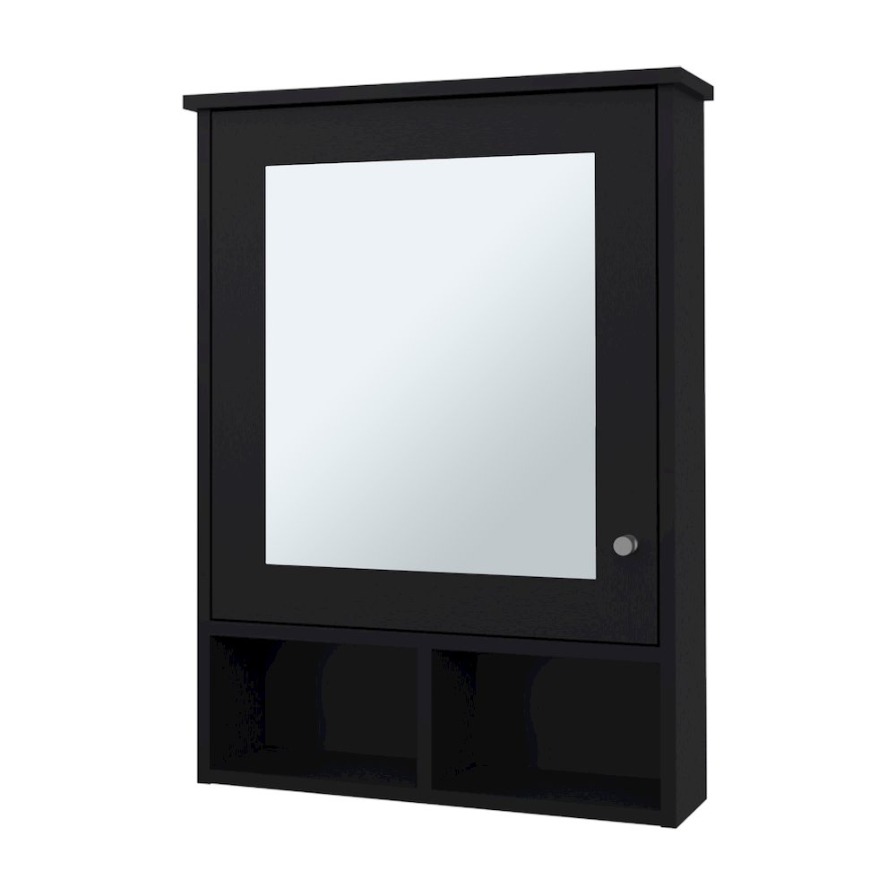 Poston Medicine Cabinet With a Door And Included Mirror, Wenge. Picture 1