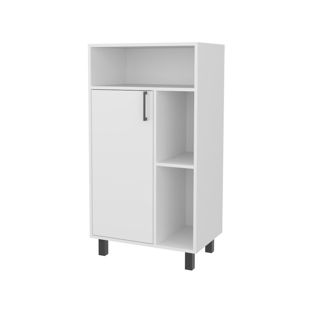 Wengewater Cabinet with Open Storage and 1 Door, White. Picture 1
