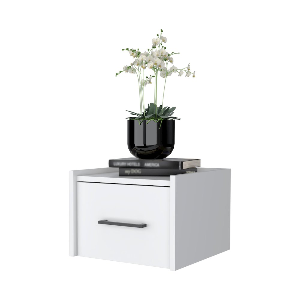 Wall-Mounted Nightstand, Sleek Single-Drawer Design with Spacious Top Shelf. Picture 3