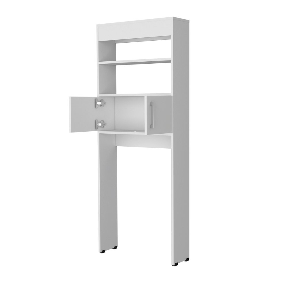 Bisbee 2-Door Over-the-Toilet Bathroom Storage Cabinet Shelf, White. Picture 6