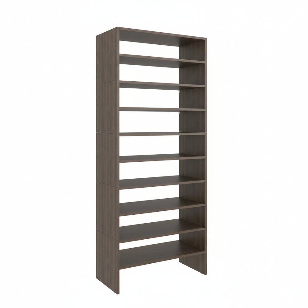Modern Shoe Rack Multi Tier Storage for Bedroom and Entryway, Gray Walnut. Picture 1