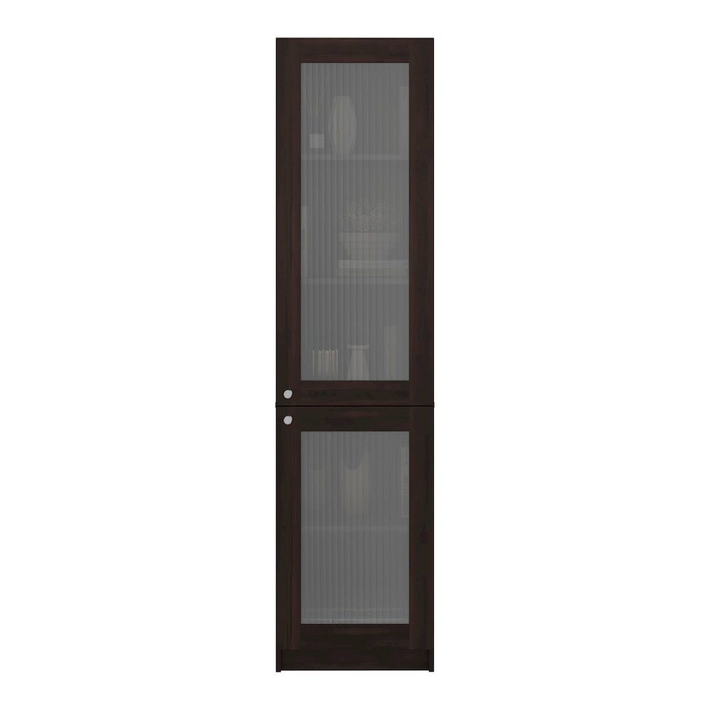Modern Storage Cabinet with 5 Shelves and Glass Front, Minimalist Design. Picture 1
