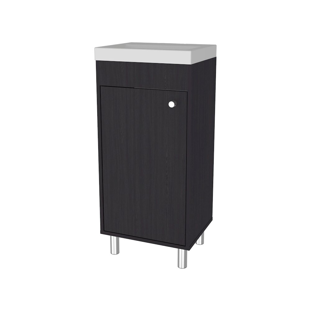Oracle Bathroom Vanity, Single Door, Two Storage Shelves, Wengue Finish. Picture 1