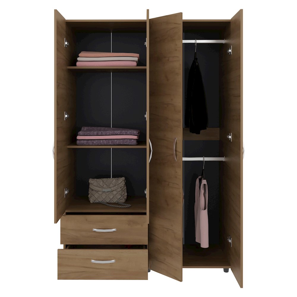 Fifty Modern 2-Door Wardrobe with Shelves and Drawers. Picture 7