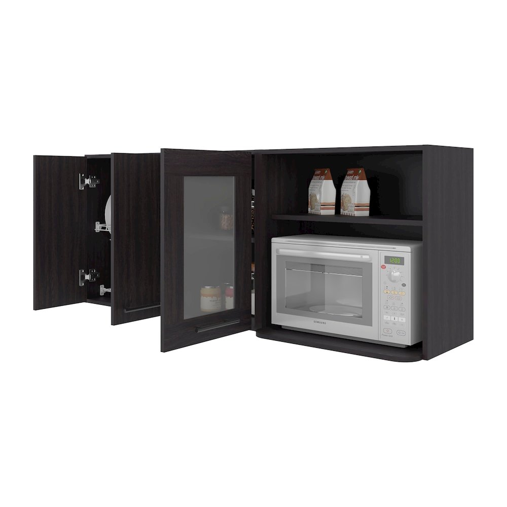 Wall Cabinet with Open Compartment, Dish Rack and Versatile Storage for Kitchens. Picture 7