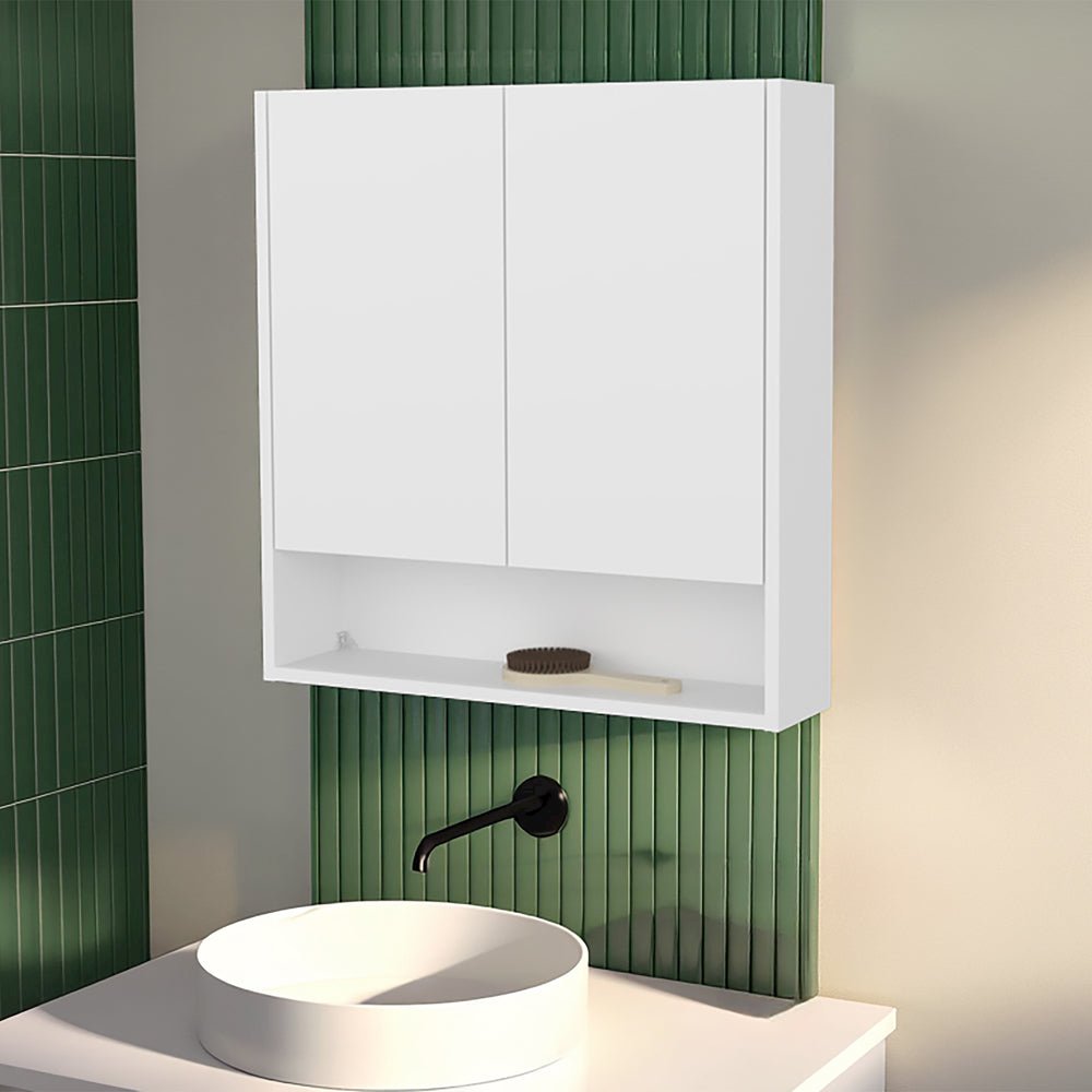 Wall-Mounted Medicine Cabinet, Two Doors, Three Interior Shelves,  White. Picture 8
