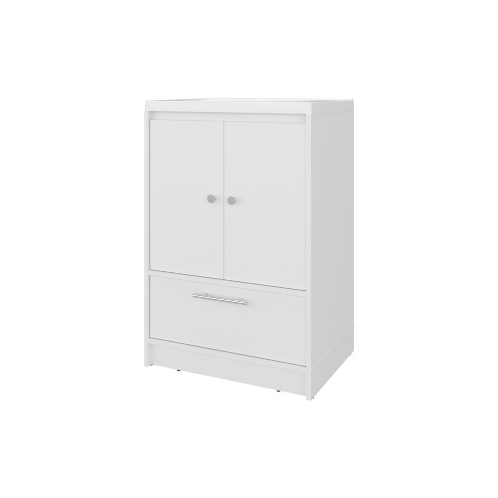 Freestanding Bathroom Vanity with Sink, Two Doors and Bottom Drawer, White. Picture 1