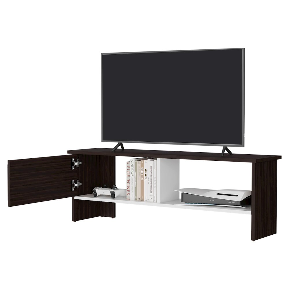 Rock Point Entertainment Center with a Door and Open Storage. Picture 5