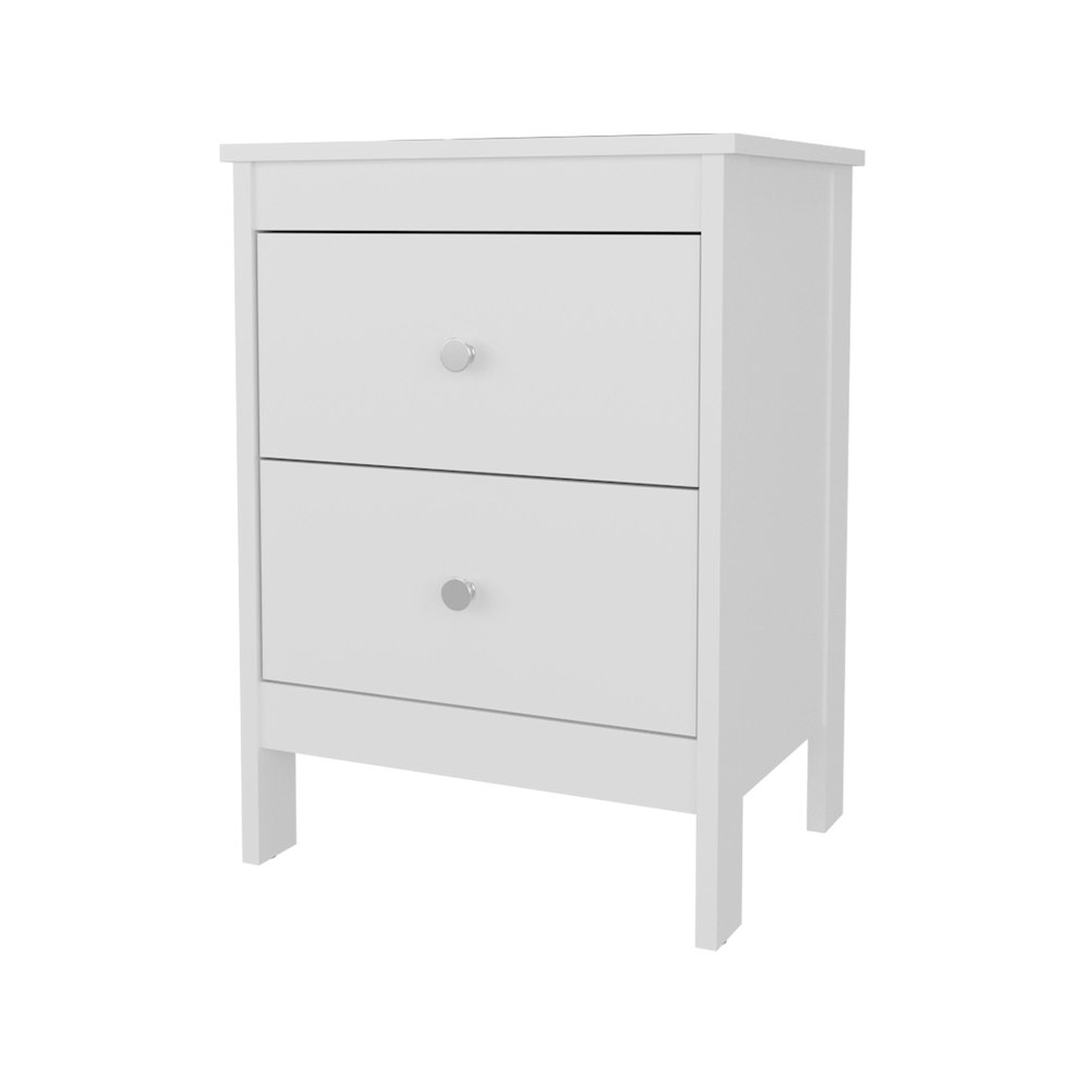 Nogales NightStand with 2 Drawers, Withe. Picture 1