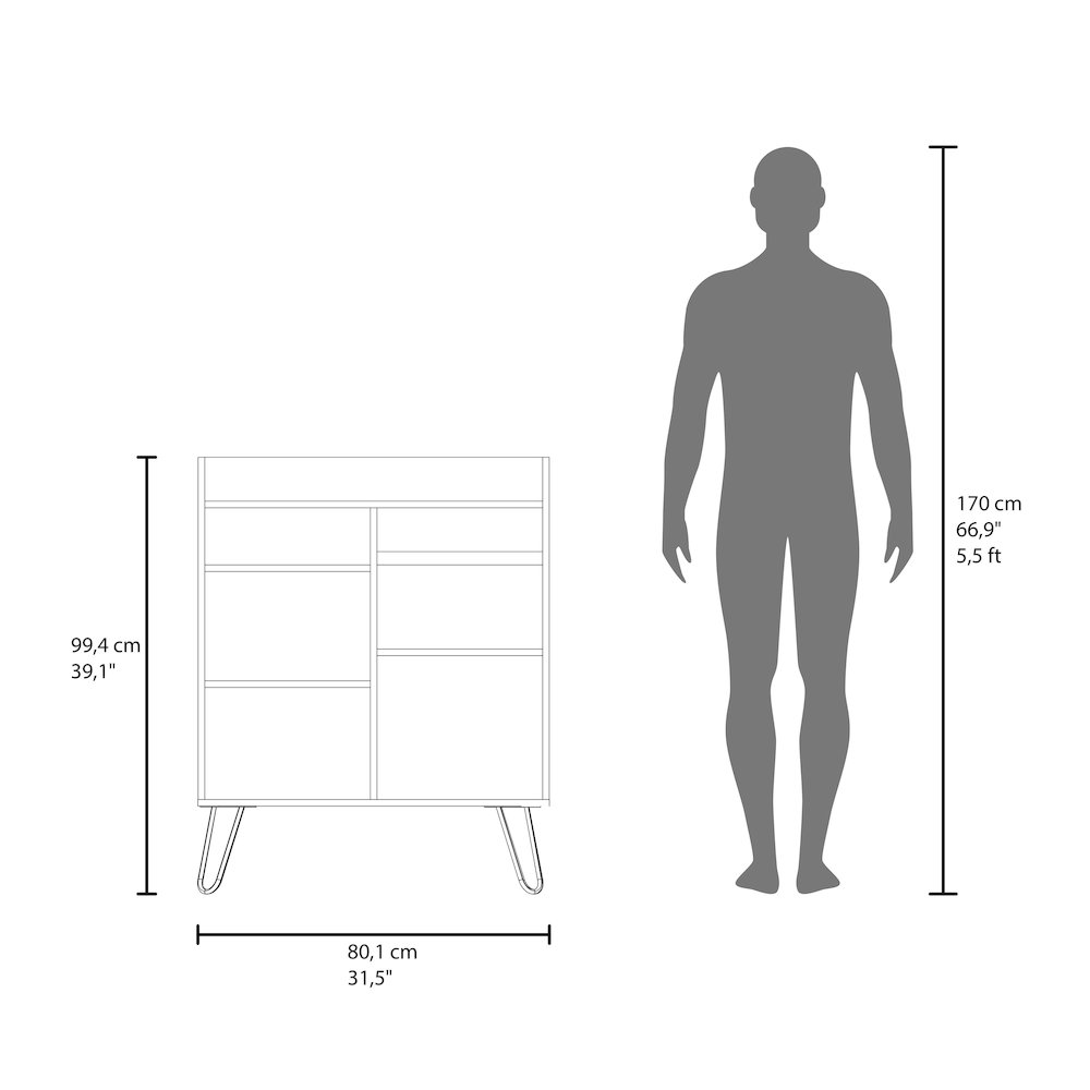 Dallas Modern Coffee Station Cabinet with Shelves and Door for Kitchen Storage. Picture 6