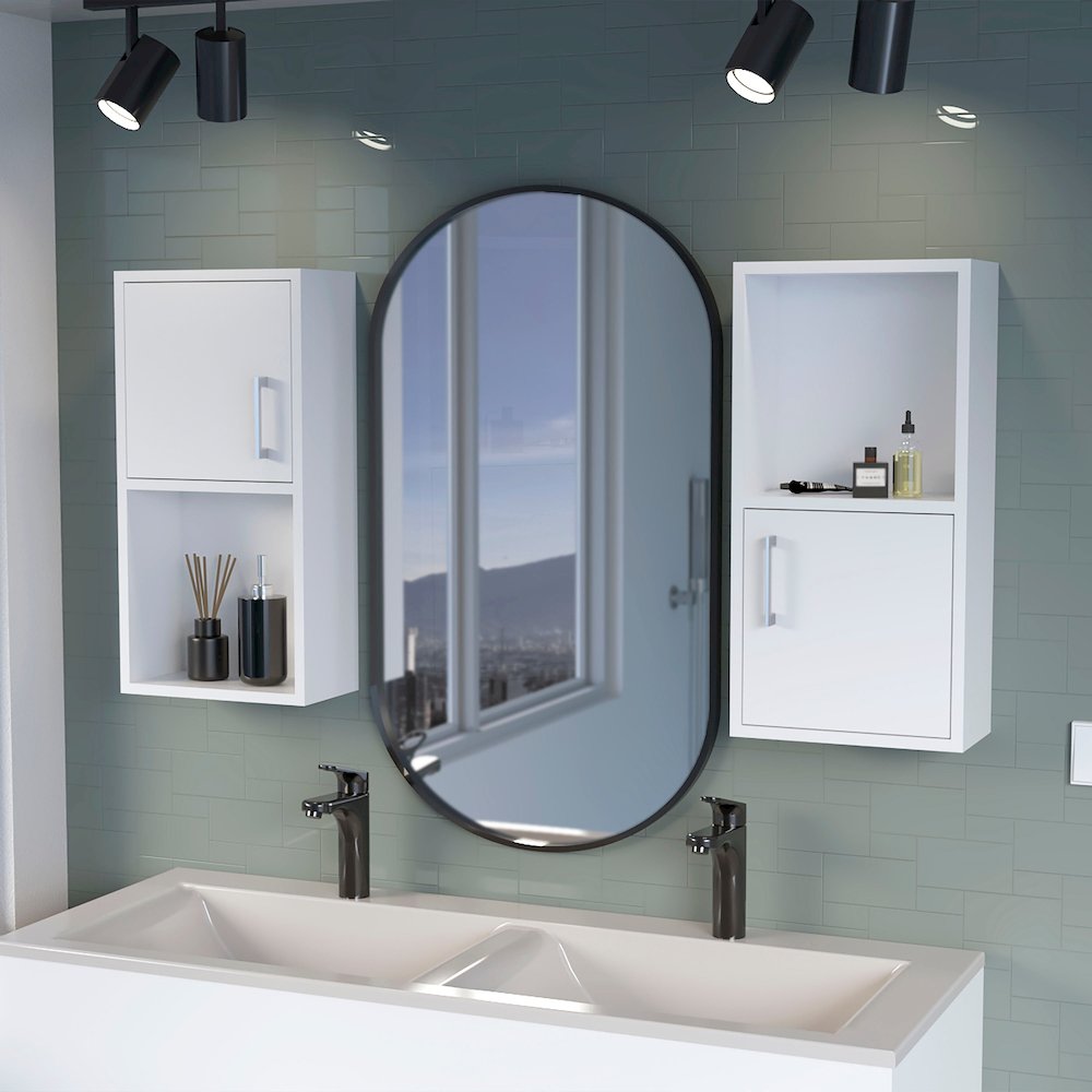 Dixie 2 bathroom medicine cabinets with storage with open shelf. Picture 7