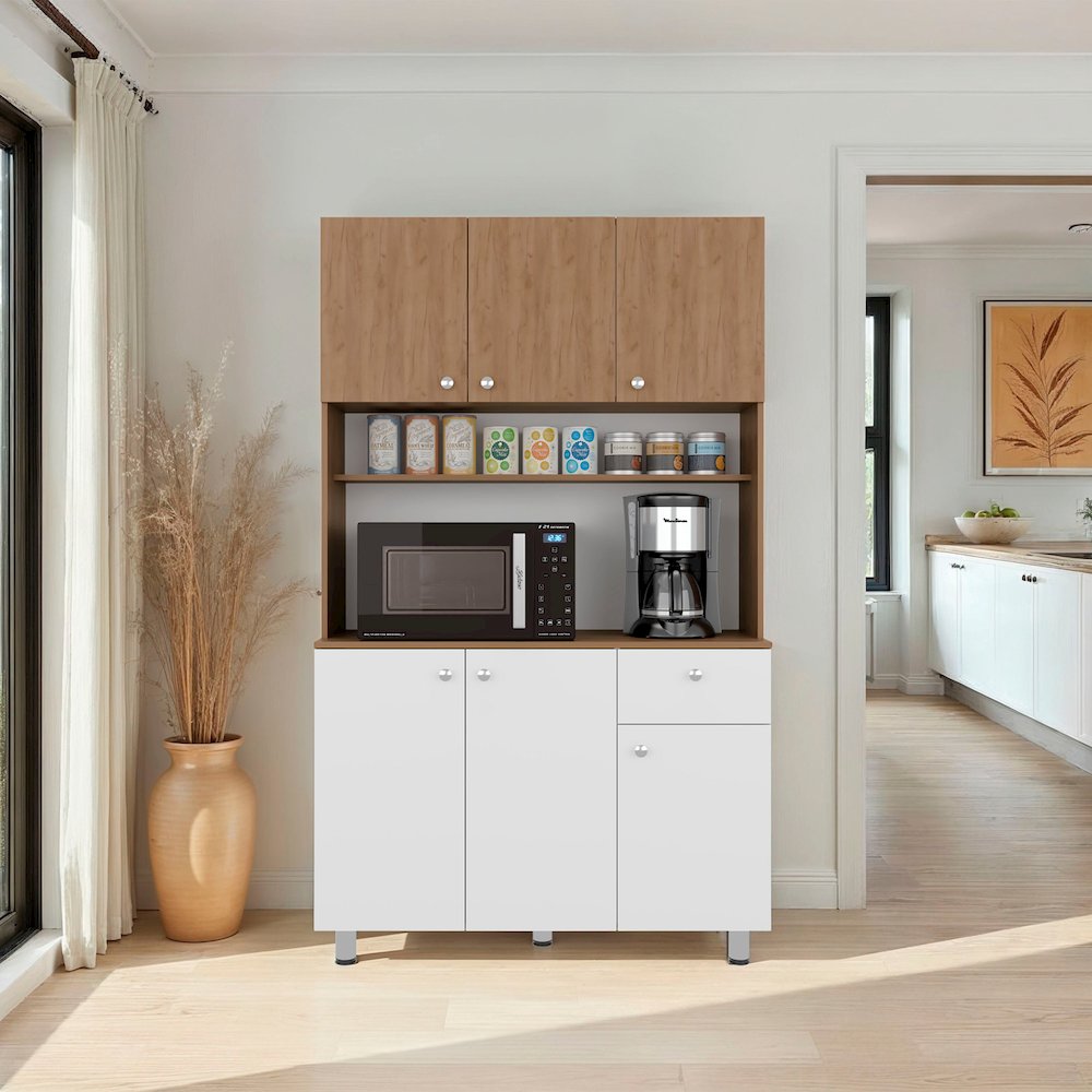 Dread Kitchen Storage Cabinet with Microwave Shelf and 3 Compartments. Picture 2