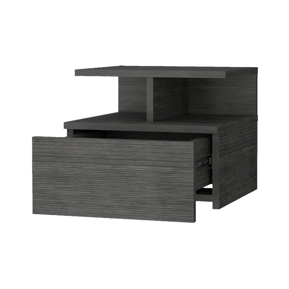 Augusta Floating Nightstand with 2-Tier Shelf and 1-Drawer. Picture 2