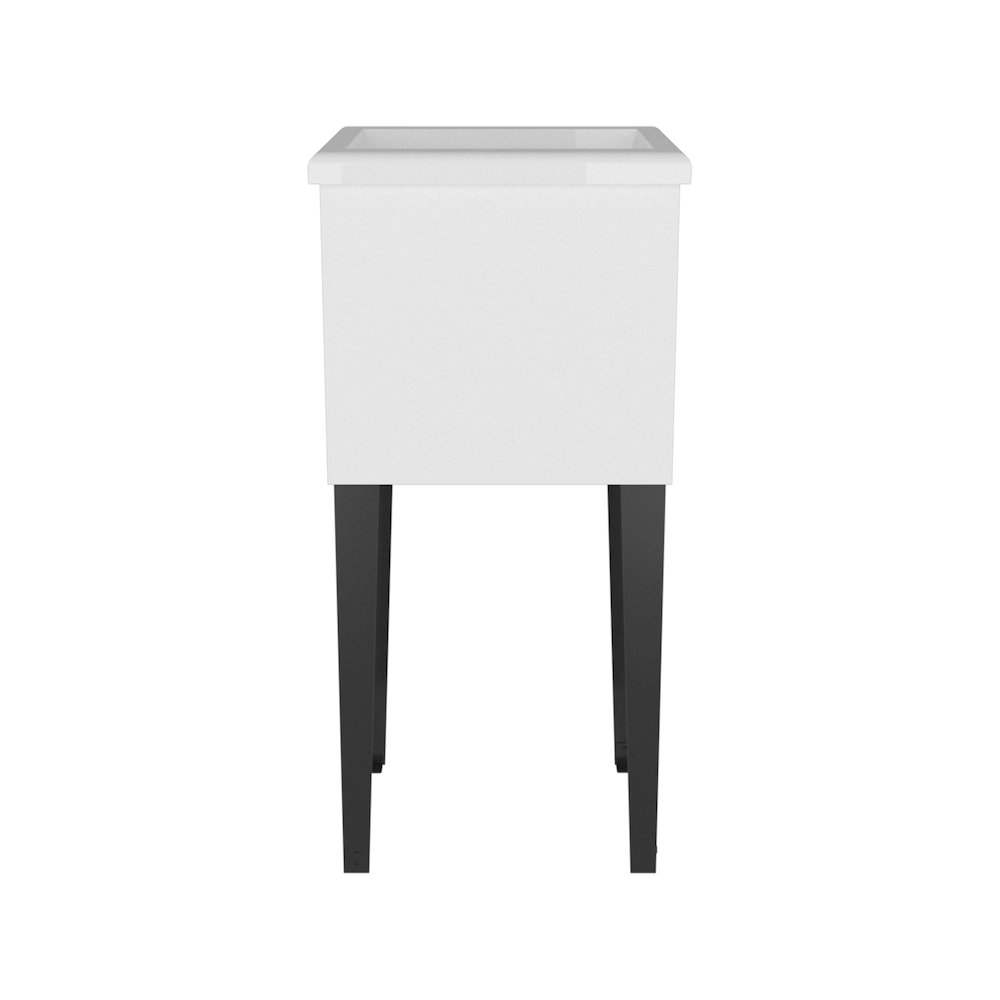 Katy Compact Utility Sink with Metal Legs for Laundry Room, White. Picture 6