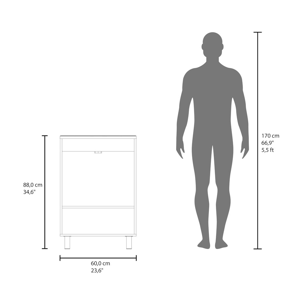 San Diego Two-Door Bathroom Cabinet with Internal Shelves for Efficient Storage. Picture 6
