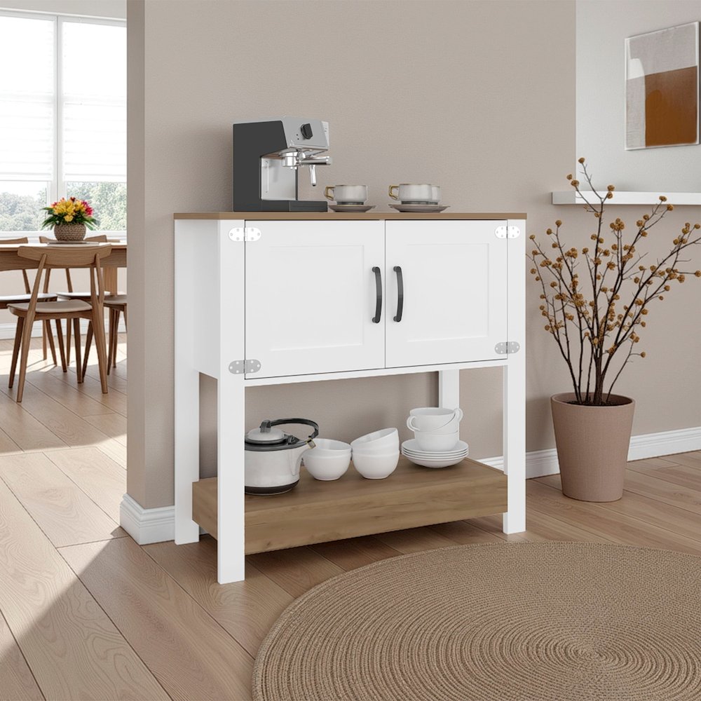 Modern Coffee Station Cabinet with Storage and Functional Kitchen Organizer. Picture 2