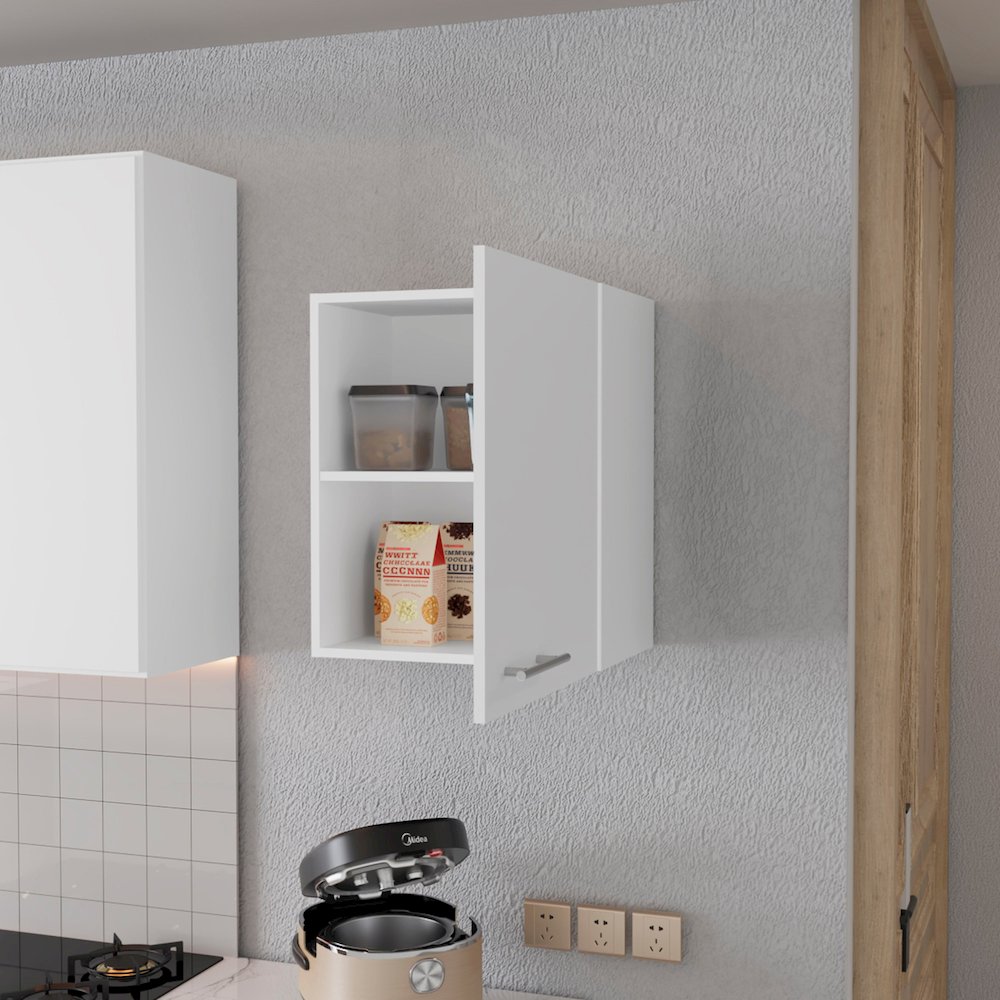 So- Hi Wall Cabinet in melamine with one door,white. Picture 3