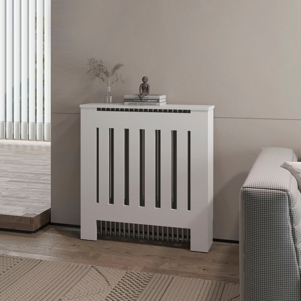 Rio Radiator Cover with Storage, Space,Saving Design, White. Picture 3
