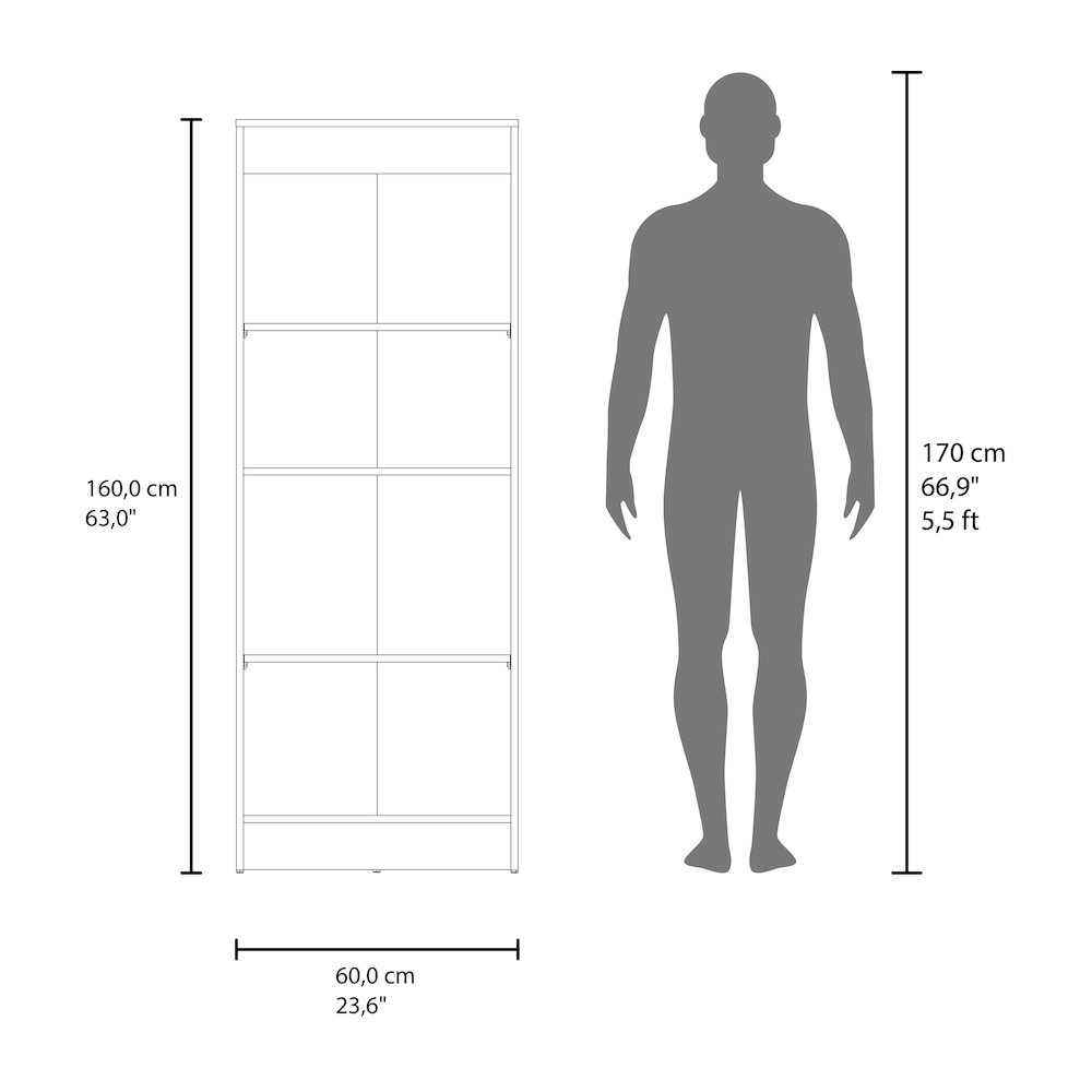 Insite Kitchen Storage Cabinet with 3 Shelves and 2 Closed Compartments, White. Picture 7