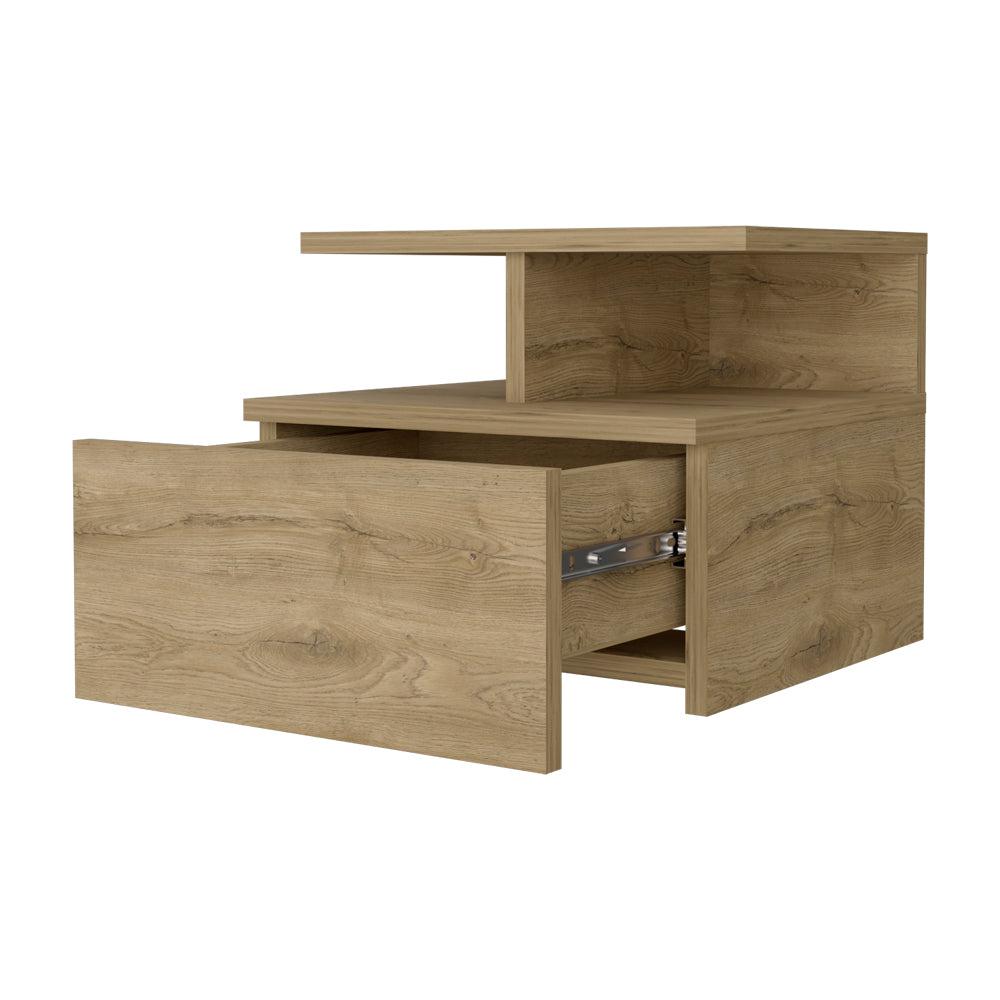 Augusta Floating Nightstand with 2-Tier Shelf and 1-Drawer. Picture 5