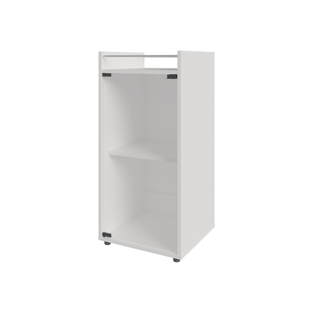 Glass Door Bar Cabinet with Shelves, White. Picture 1