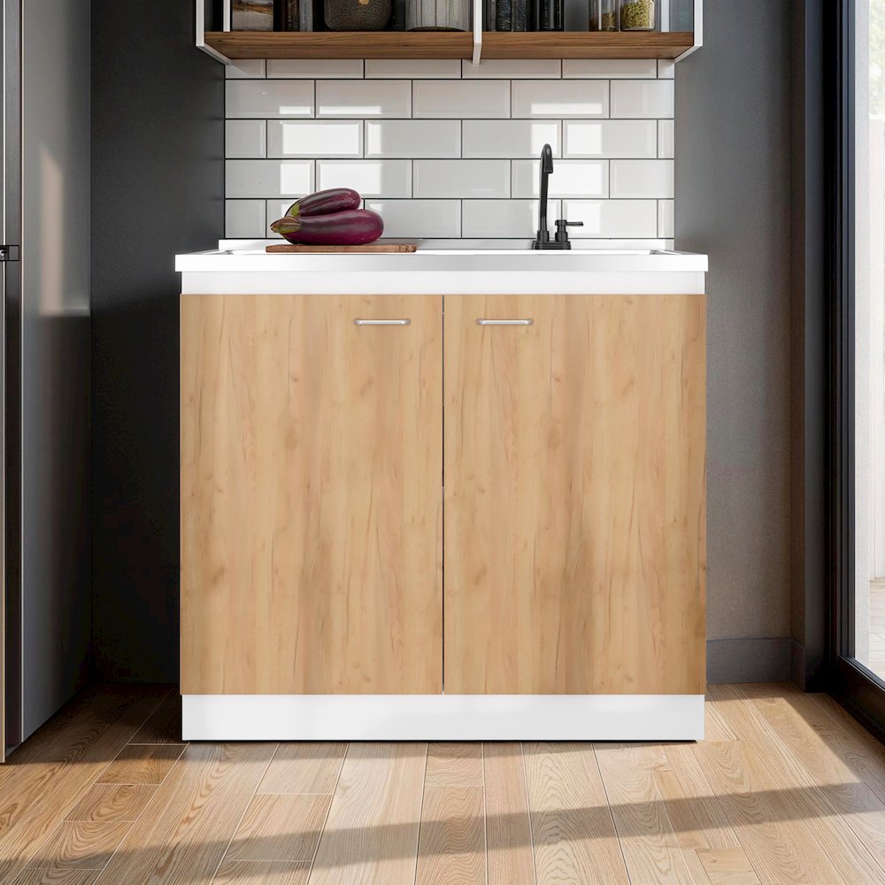 Extremo Kitchen Storage Cabinet with 2 Doors and 3 Shelves. Picture 2
