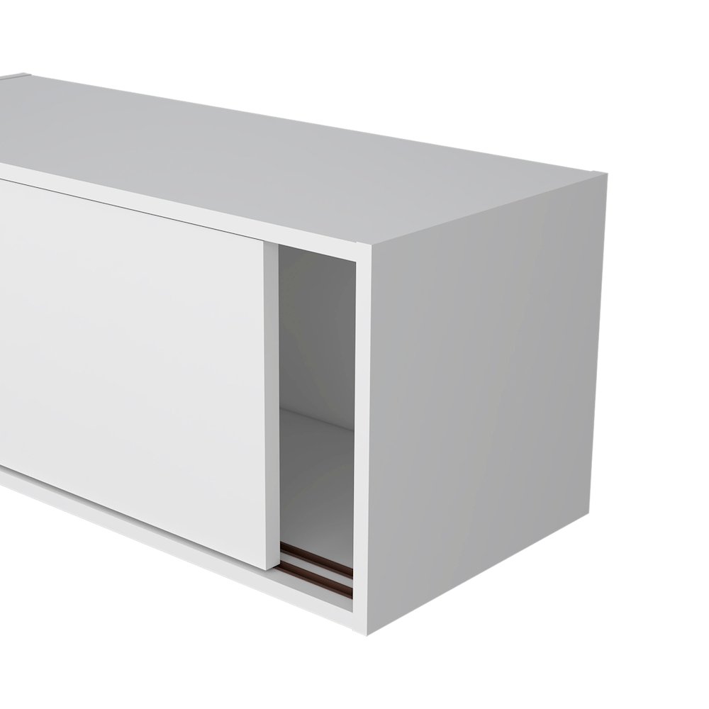 Anegam Floating Cabinet with Sliding Door, White. Picture 4