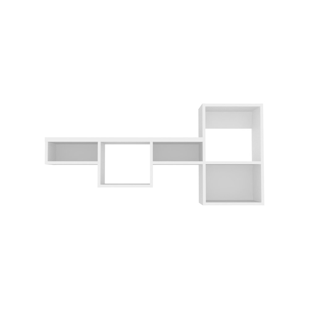 Globe Wall-Mounted Shelf Unit with 5 Shelves, White. Picture 4