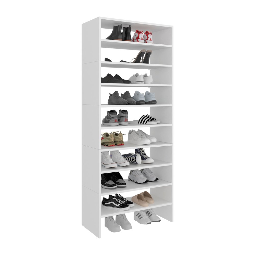Berlin Shoe Rack with Open Shelves,  Ideal for Modern Home Spaces, White. Picture 4