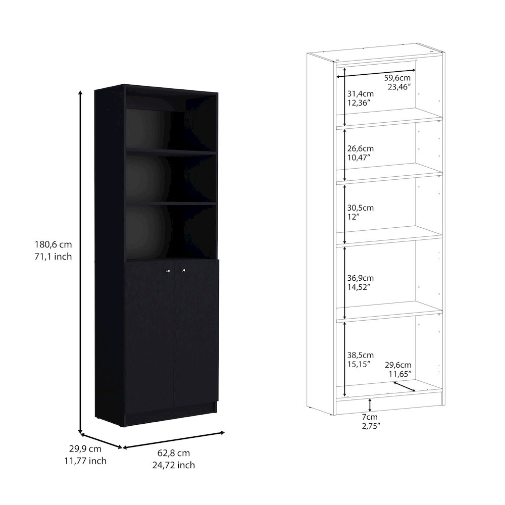 Cortaro 2 Piece Living Room Set with 2 Bookcases, Wenge. Picture 2
