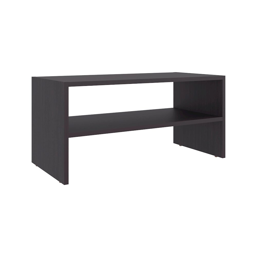 Norris shoe rack in melamine with 2 shelves,Wenge. Picture 4