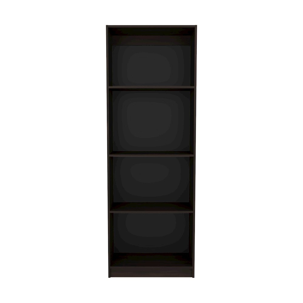 Bear Flat Bookcase with Open Storage and 4 Shelves ,Stained Walnut. Picture 1