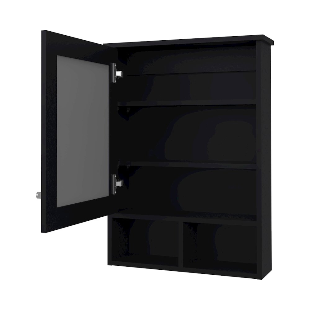 Poston Medicine Cabinet With a Door And Included Mirror, Wenge. Picture 5