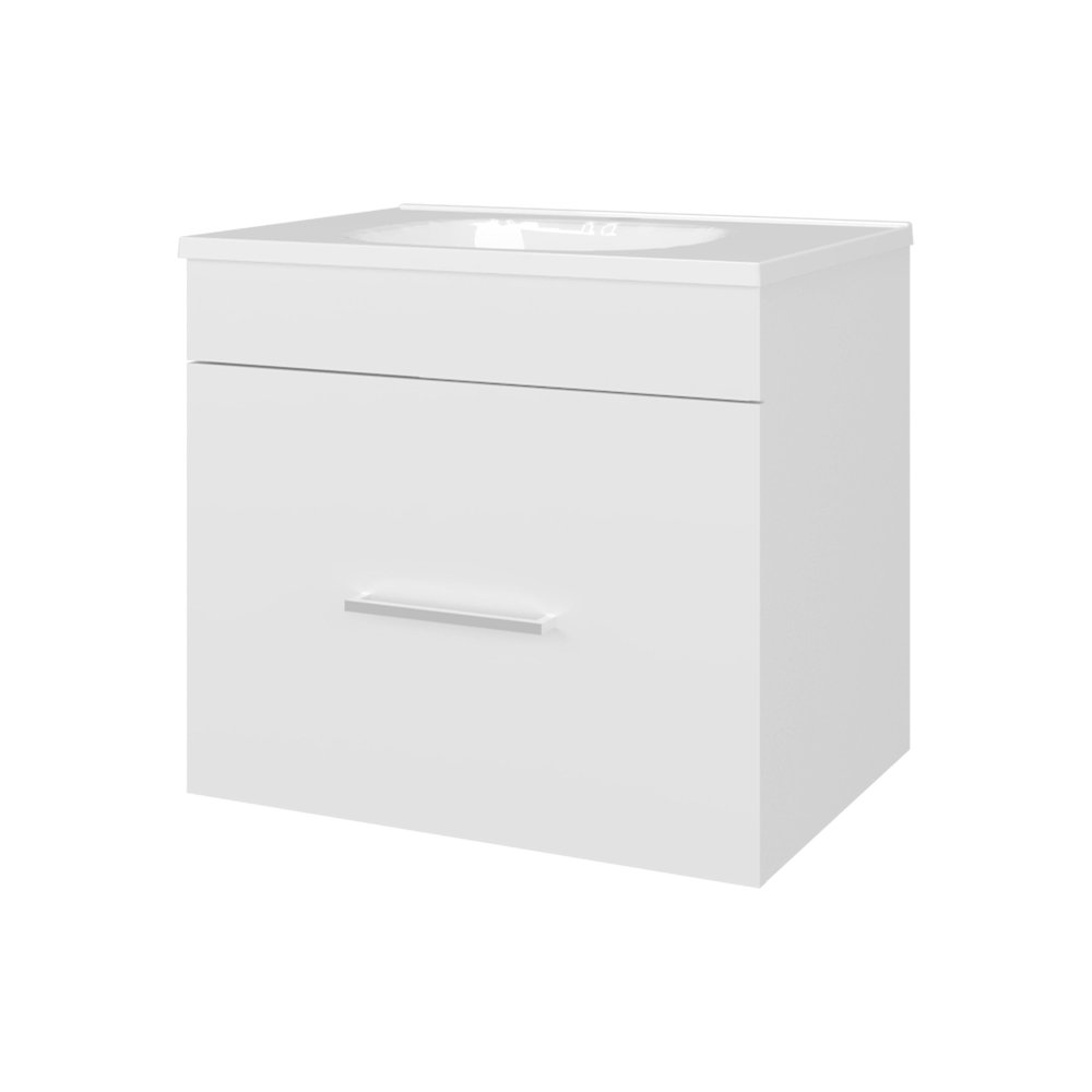 Story Floating Bathroom Vanity Set with Sink, One Drawer White. Picture 1