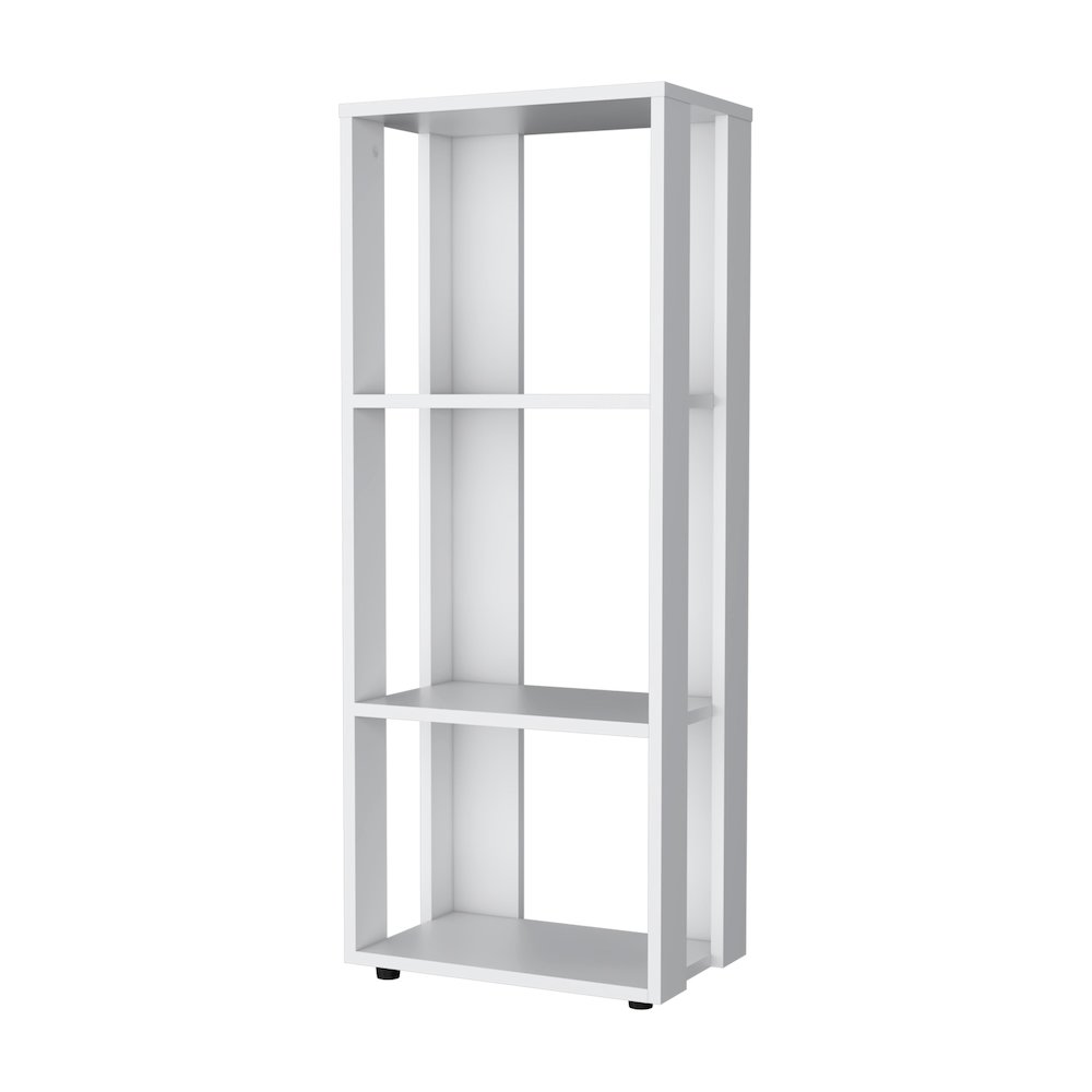 Modoc Bookcase in Melamine with Open Storage, White. Picture 5