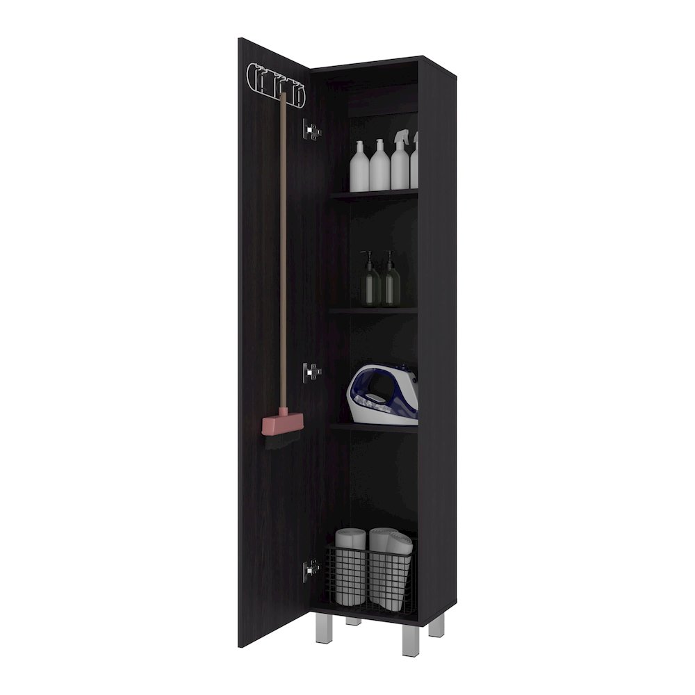 Vegas Storage Cabinet for Laundry Room with Fixed Shelves, Wenge. Picture 5