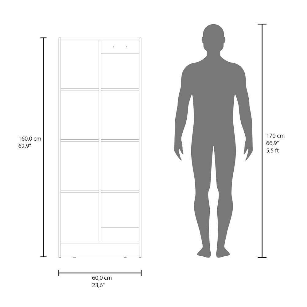 Kitchen Pantry Cabinet with 3 Closed and 3 Open Compartments for Storage, White. Picture 7