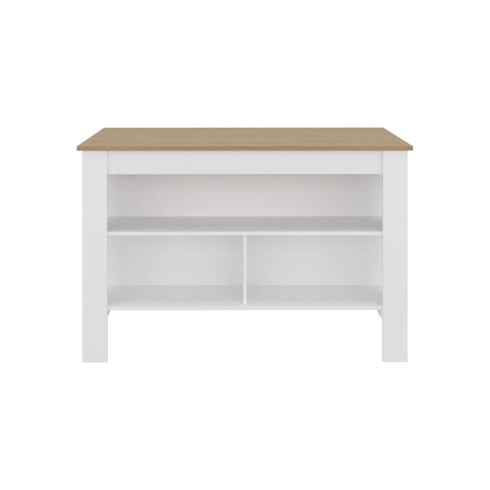 Yoder Kitchen Island with Open Storage Shelves for Home Organization. Picture 6