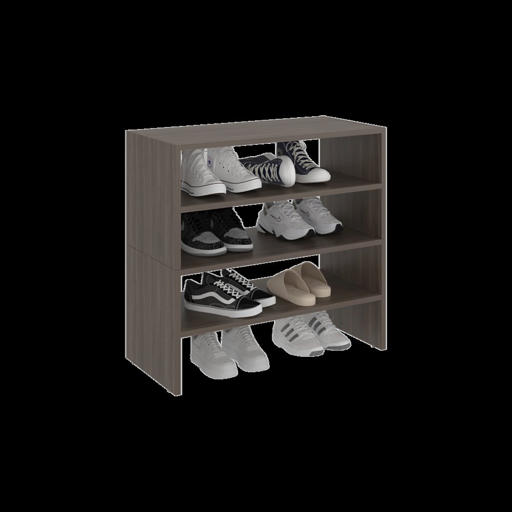Modern Shoe Rack Multi Tier Storage for Bedroom and Entryway, Gray Walnut. Picture 4
