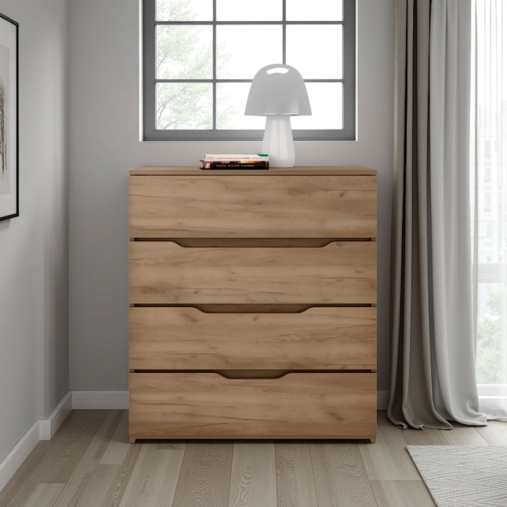 Bristol 4-Drawer Dresser, Natural Oak. Picture 2