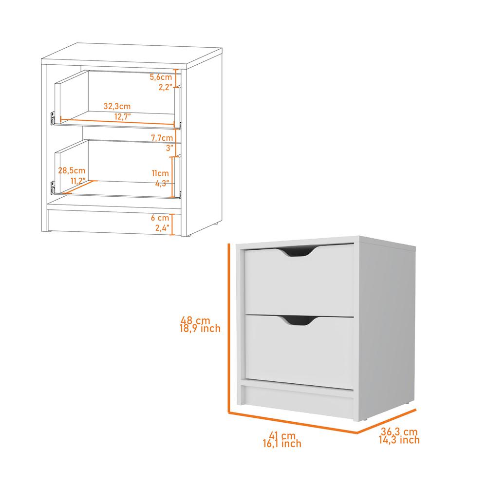 Dillon 2 Drawers Nightstand. Picture 3
