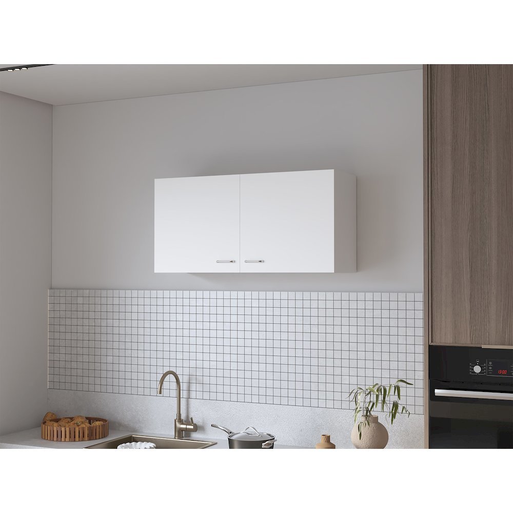 Oklahoma Wall Cabinet in melamine, Two Doors. Picture 7