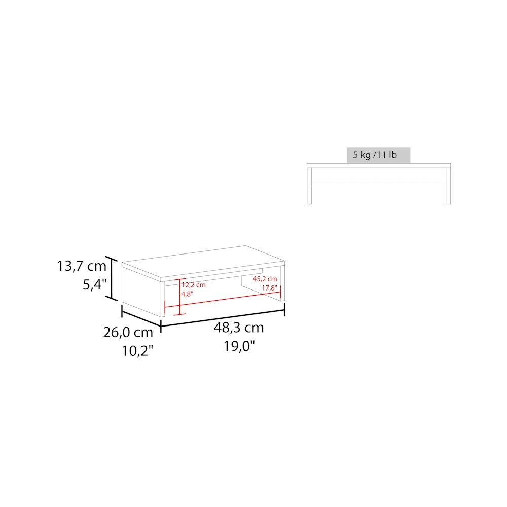 Sells Monitor Stand in Melamine And Particule Board, White Oak. Picture 6