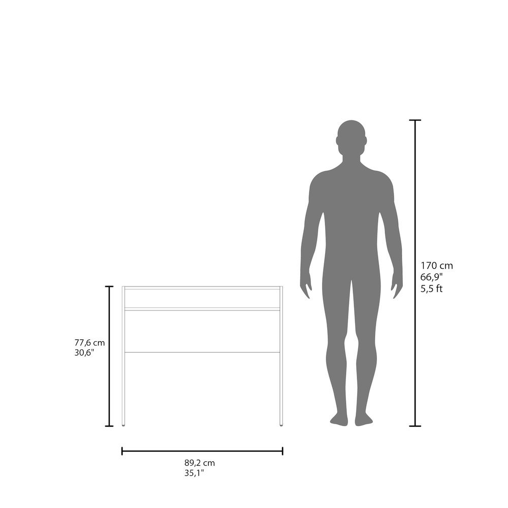 Estill Desk in Melamine With Storage, White. Picture 6